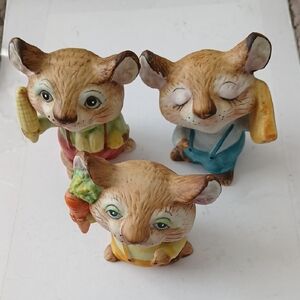 Charming Mouse Figurines Trio Homco